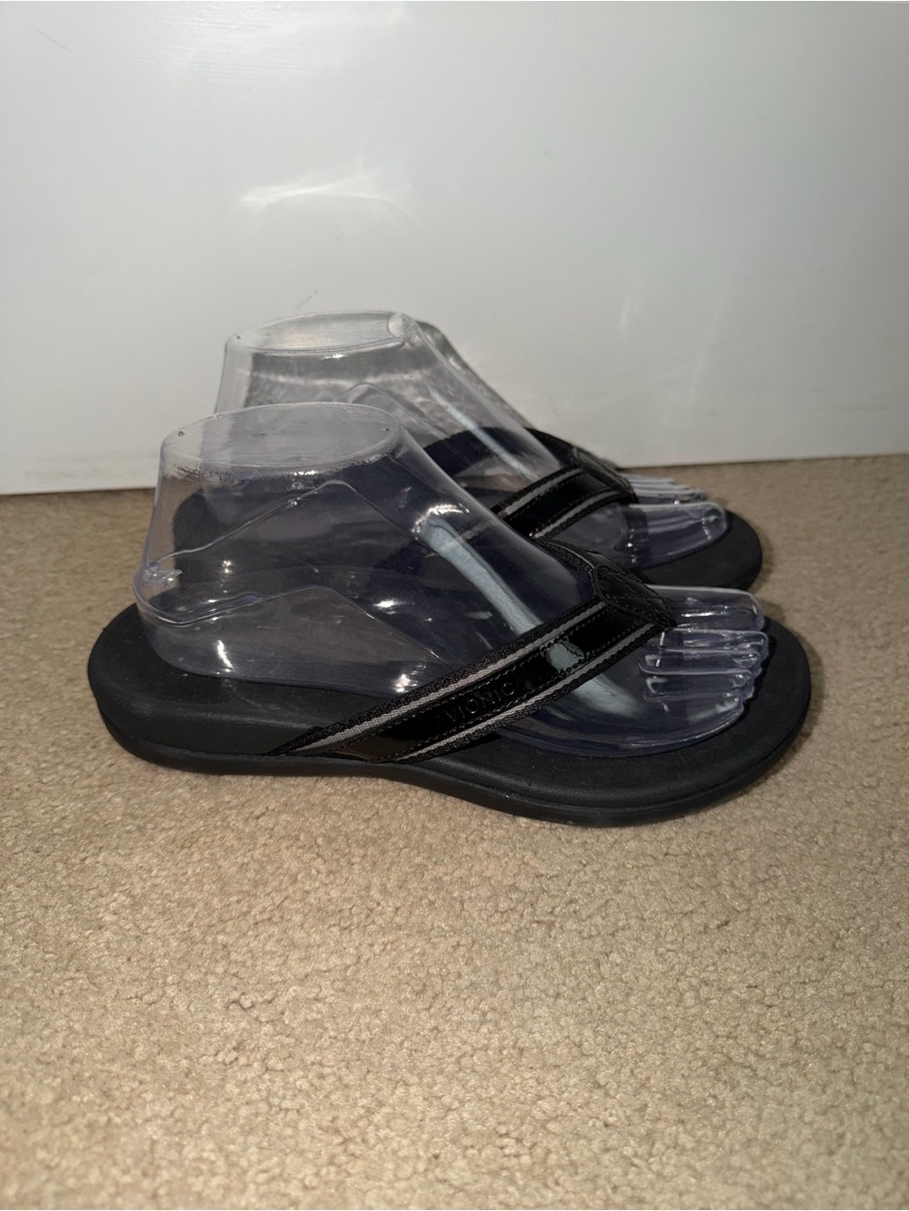 Vionic Tide Sport Women’s Size 7 Black Orthotic Comfort Flip Flop Sandals